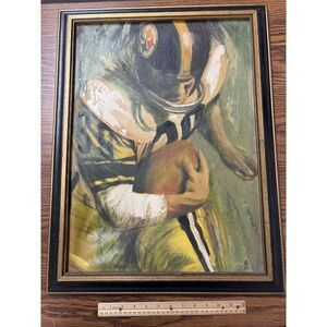 Framed Painting: Pittsburgh Steelers Running Back Rick Moser #39 Dave Boss